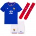 Camiseta Francia Theo Hernandez #22 Primera Equipación Replica Eurocopa 2024 para niños mangas cortas (+ Pantalones cortos)